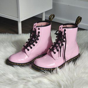 Dr Marten Patent Pink Boots